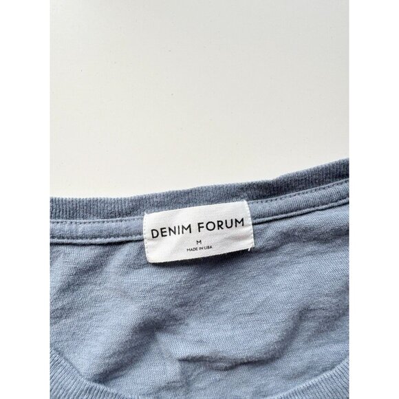 Aritzia DENIM FORUM The Kate Blue Cotton Boxy Long Sleeve Tee T-Shirt, Size M - Picture 8 of 11
